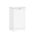 RiverRidge Home Ashland Tilt Out Laundry Hamper Cabinet with Removable Cloth Storage Bag White