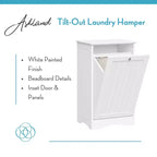 Meuble à linge inclinable avec sac de rangement en tissu amovible blanc