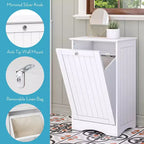 Meuble à linge inclinable avec sac de rangement en tissu amovible blanc