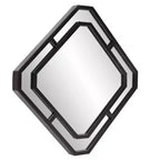 Miroir mural à cadre métallique avec motif diamant 40x40 cm, noir mat