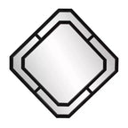 Miroir mural à cadre métallique avec motif diamant 40x40 cm, noir mat