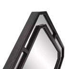 Miroir mural à cadre métallique avec motif diamant 40x40 cm, noir mat