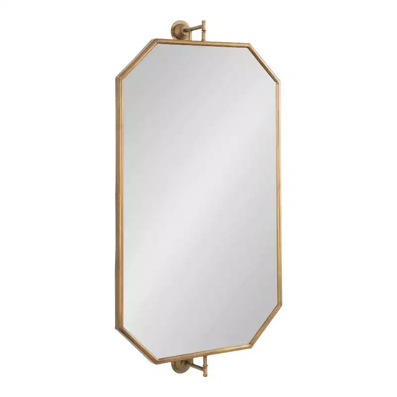 Kate & Laurel All Things Decor 24"X47" Darbridge Octagon Pivot Mirror Gold