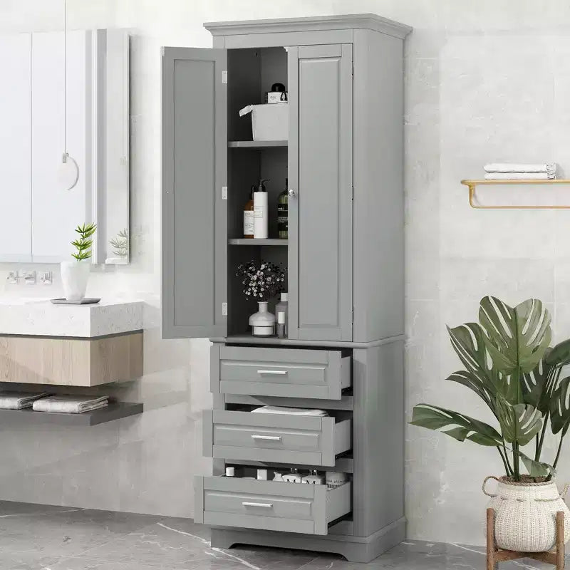 Meuble haut de rangement de salle de bain avec trois tiroirs