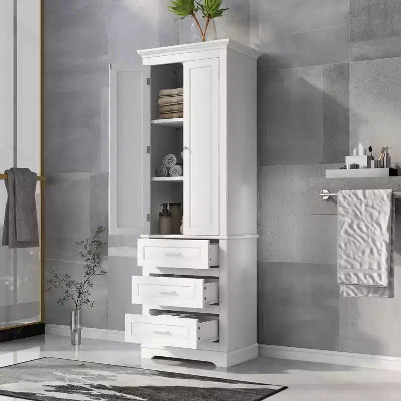 Meuble haut de rangement de salle de bain avec trois tiroirs