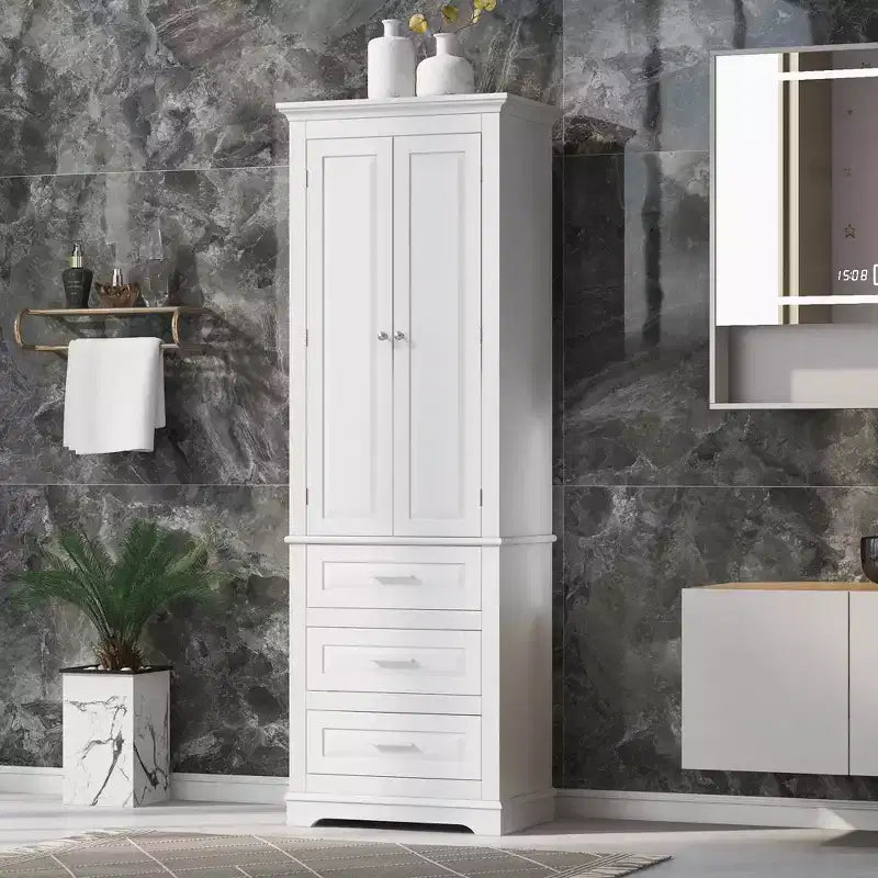 Meuble haut de rangement de salle de bain avec trois tiroirs