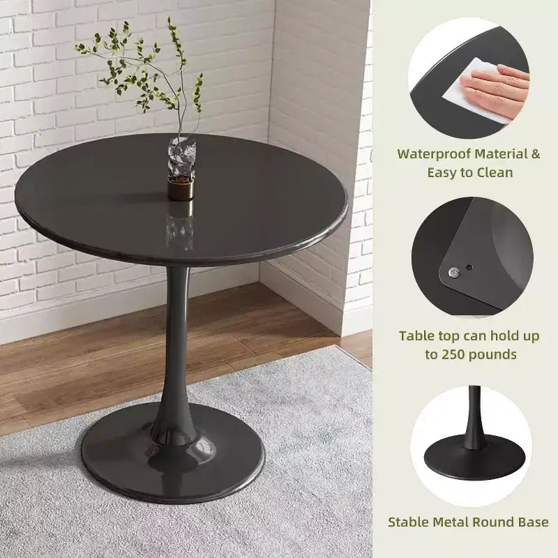 Table à manger moderne, Table bistrot ronde pour 2 personnes