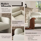 Fauteuil club capitonné moderne, blanc crème