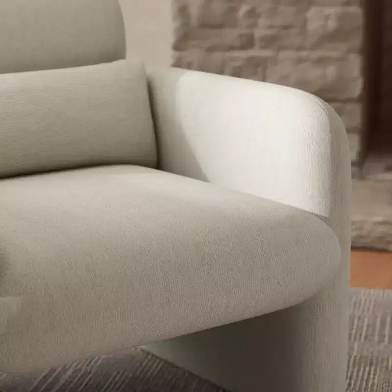 Fauteuil club capitonné moderne, blanc crème
