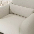 Fauteuil club capitonné moderne, blanc crème