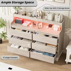 Commode de chambre, commode à 6 tiroirs, grande commode à 6 tiroirs, armoire de rangement moderne de grande capacité