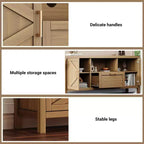 Meuble TV de ferme pour téléviseur 65", meuble TV de 150 cm avec rangement, grand meuble console multimédia moderne en bois avec 2 armoires à portes et étagères réglables