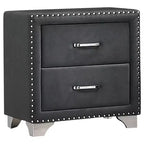 Coaster,Melody Upholstered 2-drawer Nightstand Grey