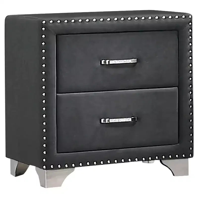 Coaster,Melody Upholstered 2-drawer Nightstand Grey