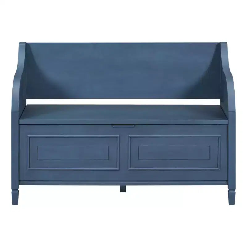 Banc de rangement d'entrée rustique en bois massif avec coussin amovible, banc à chaussures pour salon