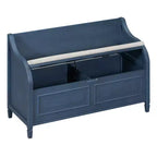 Banc de rangement d'entrée rustique en bois massif avec coussin amovible, banc à chaussures pour salon