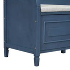 Banc de rangement d'entrée rustique en bois massif avec coussin amovible, banc à chaussures pour salon
