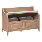 Banc de rangement d'entrée rustique en bois massif avec coussin amovible, banc à chaussures pour salon