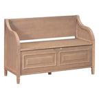 Banc de rangement d'entrée rustique en bois massif avec coussin amovible, banc à chaussures pour salon