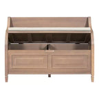 Banc de rangement d'entrée rustique en bois massif avec coussin amovible, banc à chaussures pour salon