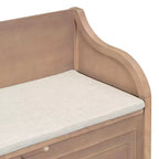 Banc de rangement d'entrée rustique en bois massif avec coussin amovible, banc à chaussures pour salon