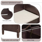 Banc de rangement d'entrée rustique en bois massif avec coussin amovible, banc à chaussures pour salon