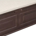Banc de rangement d'entrée rustique en bois massif avec coussin amovible, banc à chaussures pour salon