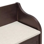Banc de rangement d'entrée rustique en bois massif avec coussin amovible, banc à chaussures pour salon