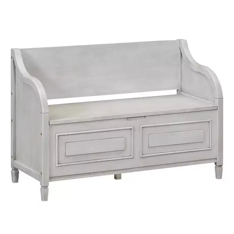 Banc de rangement d'entrée rustique en bois massif avec coussin amovible, banc à chaussures pour salon