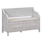 Banc de rangement d'entrée rustique en bois massif avec coussin amovible, banc à chaussures pour salon