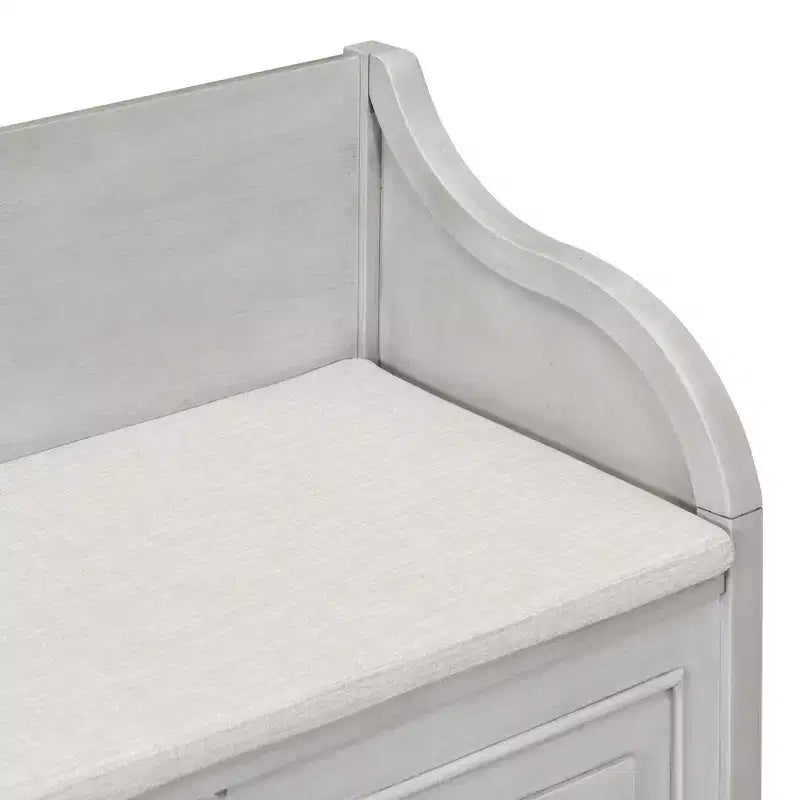 Banc de rangement d'entrée rustique en bois massif avec coussin amovible, banc à chaussures pour salon