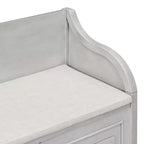 Banc de rangement d'entrée rustique en bois massif avec coussin amovible, banc à chaussures pour salon