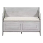 Banc de rangement d'entrée rustique en bois massif avec coussin amovible, banc à chaussures pour salon