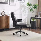 Chaise de bureau pivotante à dossier mi-hauteur avec accoudoirs réglables, 28 po L