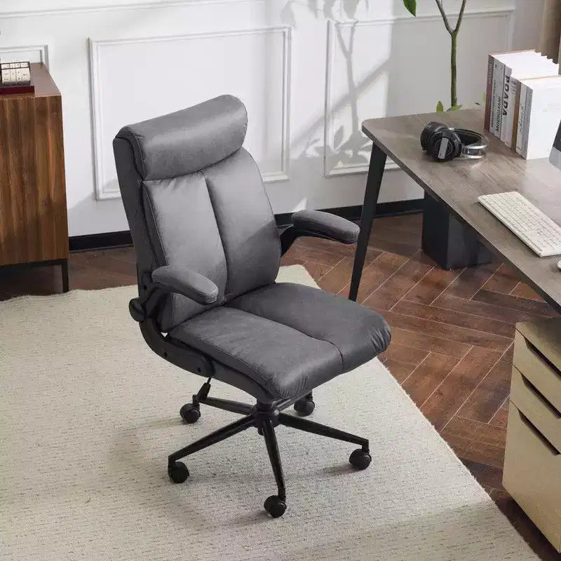 Chaise de bureau pivotante à dossier mi-hauteur avec accoudoirs réglables, 28 po L