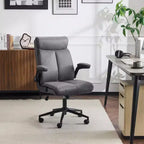 Chaise de bureau pivotante à dossier mi-hauteur avec accoudoirs réglables, 28 po L