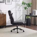 Chaise de bureau pivotante à dossier mi-hauteur avec accoudoirs réglables, 28 po L