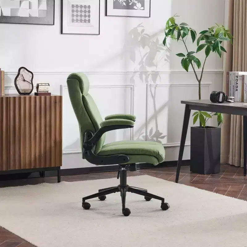 Chaise de bureau pivotante à dossier mi-hauteur avec accoudoirs réglables, 28 po L