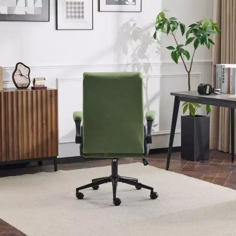Chaise de bureau pivotante à dossier mi-hauteur avec accoudoirs réglables, 28 po L