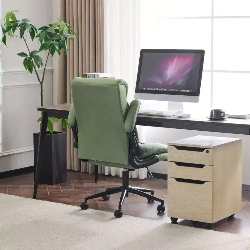 Chaise de bureau pivotante à dossier mi-hauteur avec accoudoirs réglables, 28 po L