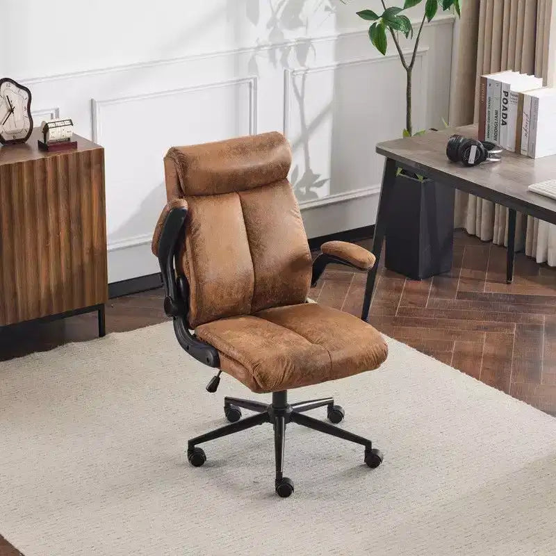 Chaise de bureau pivotante à dossier mi-hauteur avec accoudoirs réglables, 28 po L