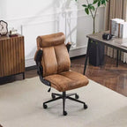 Chaise de bureau pivotante à dossier mi-hauteur avec accoudoirs réglables, 28 po L
