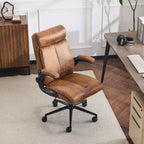 Chaise de bureau pivotante à dossier mi-hauteur avec accoudoirs réglables, 28 po L