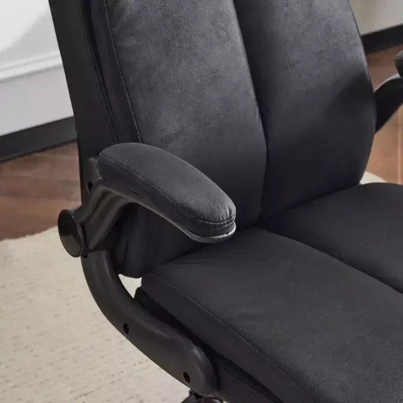 Chaise de bureau pivotante à dossier mi-hauteur avec accoudoirs réglables, 28 po L