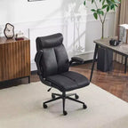 Chaise de bureau pivotante à dossier mi-hauteur avec accoudoirs réglables, 28 po L
