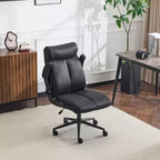 Chaise de bureau pivotante à dossier mi-hauteur avec accoudoirs réglables, 28 po L