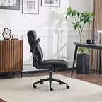 Chaise de bureau pivotante à dossier mi-hauteur avec accoudoirs réglables, 28 po L