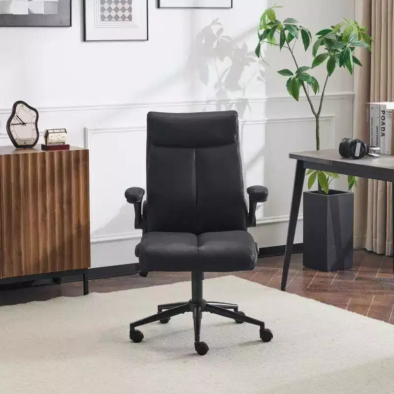 Chaise de bureau pivotante à dossier mi-hauteur avec accoudoirs réglables, 28 po L