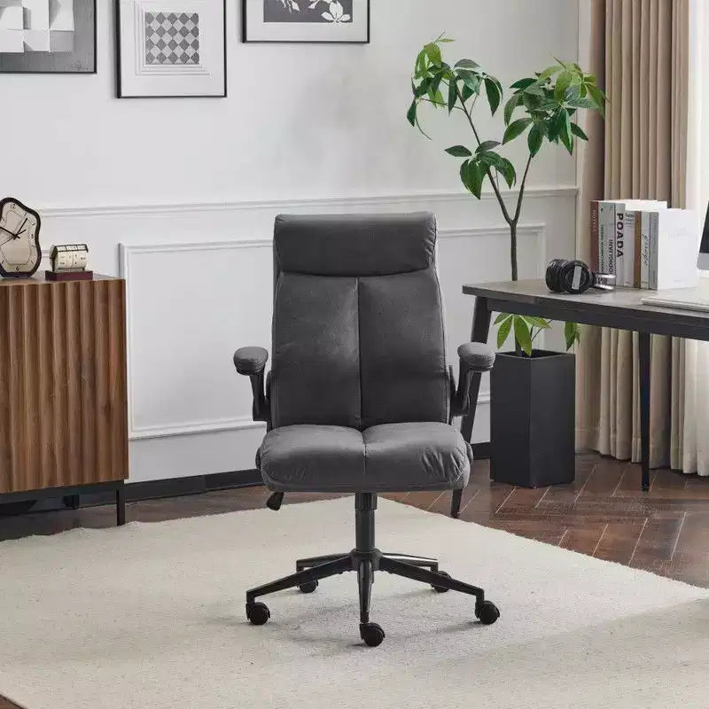 Karl Home | 28 InchW Mid-Back Swivel Office Chair Task Chair With Adjustable Arms