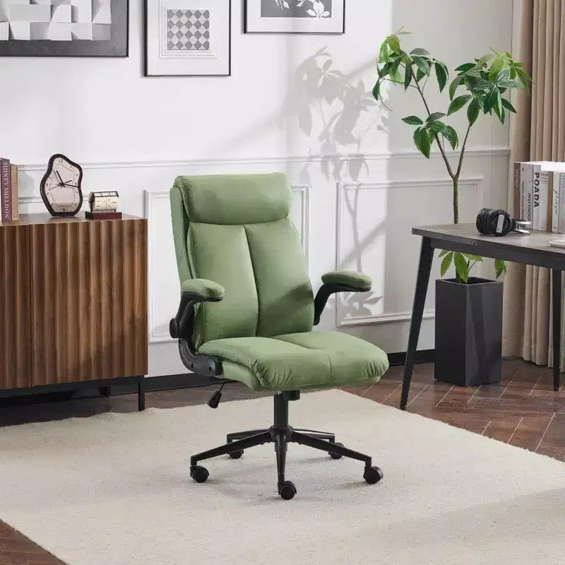 Chaise de bureau pivotante à dossier mi-hauteur avec accoudoirs réglables, 28 po L